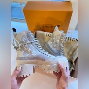 Louis Vuitton Laureate Platform Desert Boot Sz 37 Full Inclusion Fall Winter